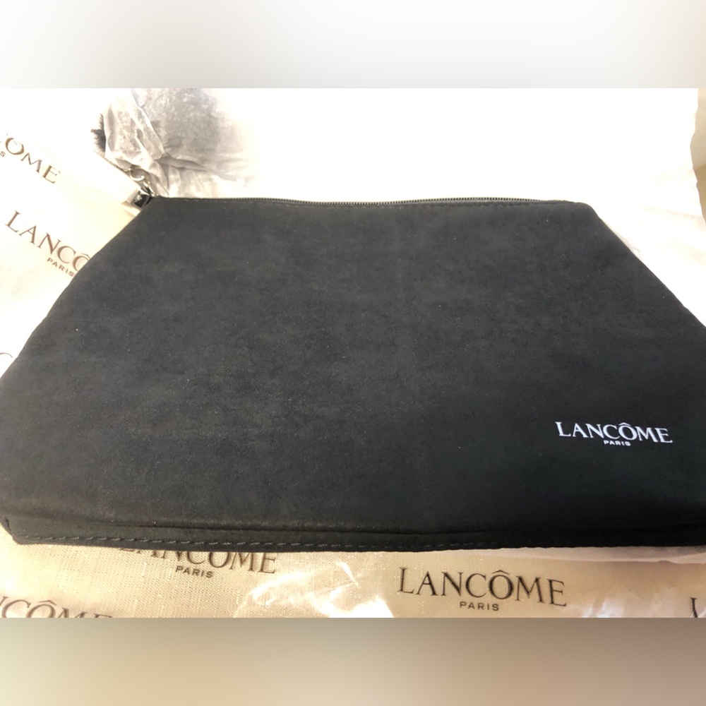 NEW Lancôme Paris Black Cosmetic Bag with Pom-Pom